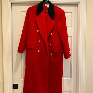 COPY - Women’s red and black wool full length coat